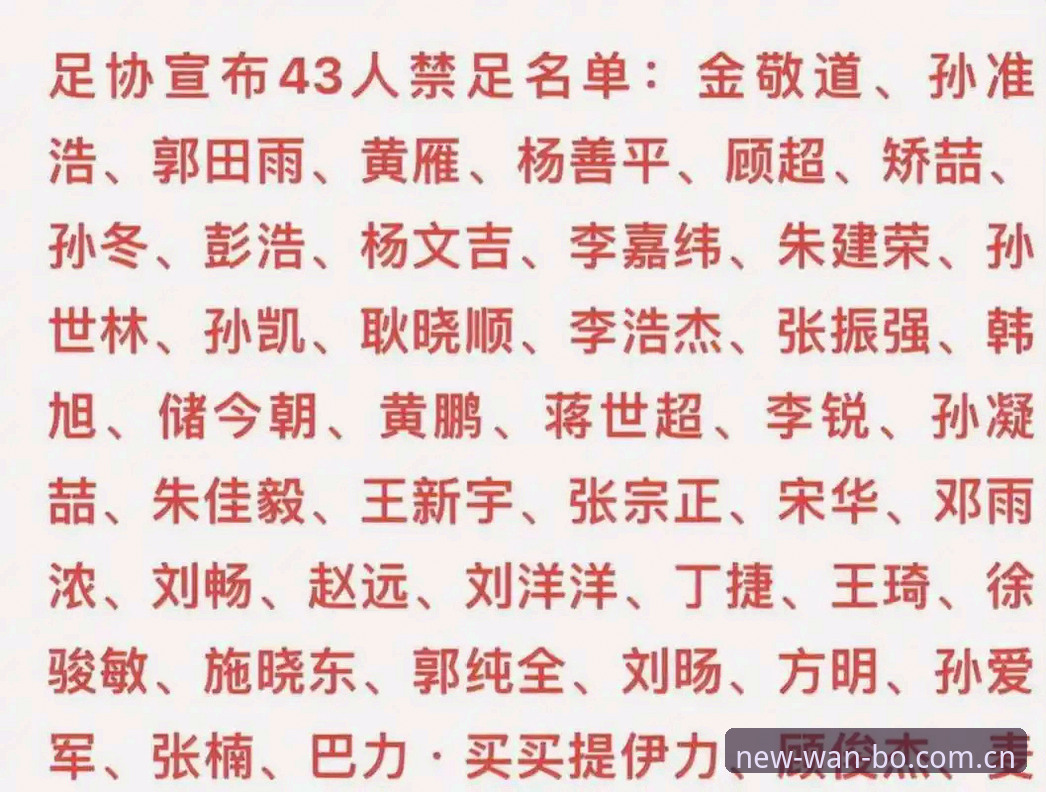 万搏体育官方入口2026最新版本 中国足协第三批禁足名单发布:终身禁赛vs五年禁赛,足球腐败的全面清算